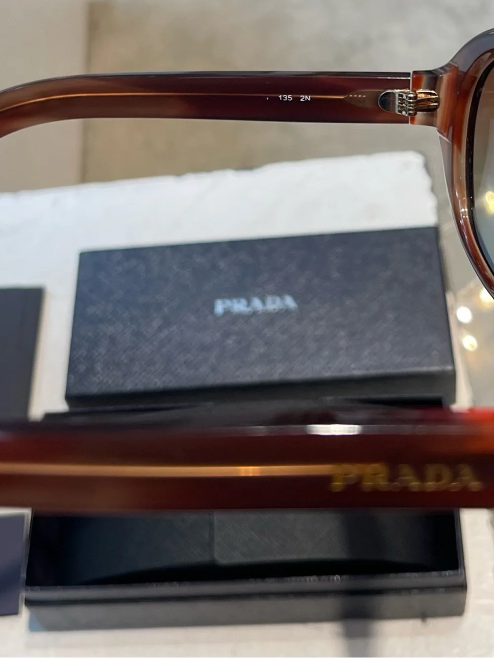 Prada Brown Gradient Acetate Sunglasses with Dark Lenses